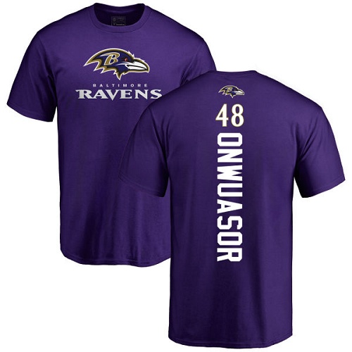 Men Baltimore Ravens Purple Patrick Onwuasor Backer NFL Football #48 T Shirt
